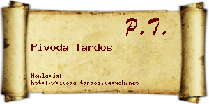 Pivoda Tardos névjegykártya